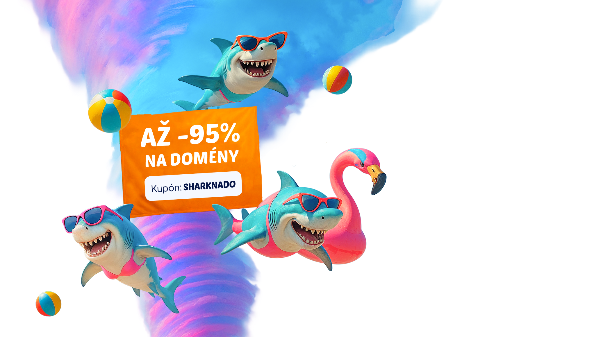 Až 95% zľavy na domény s letnou sharks kampaňou