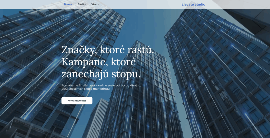 Ukážkový web agentúry