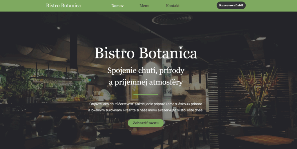 Ukážkový web reštaurácie