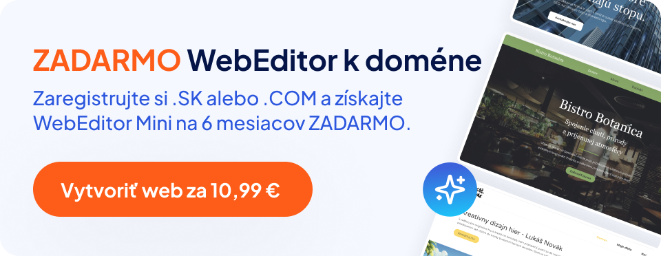 Zadarmo WebEditor k domene